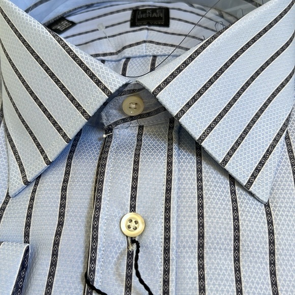 IKE BEHAR FINE HIGH QUALITY MAN SHIRT FRENCH CUFF 100% Cotton Lg 16 1/2x 34 NWT - Picture 6 of 9